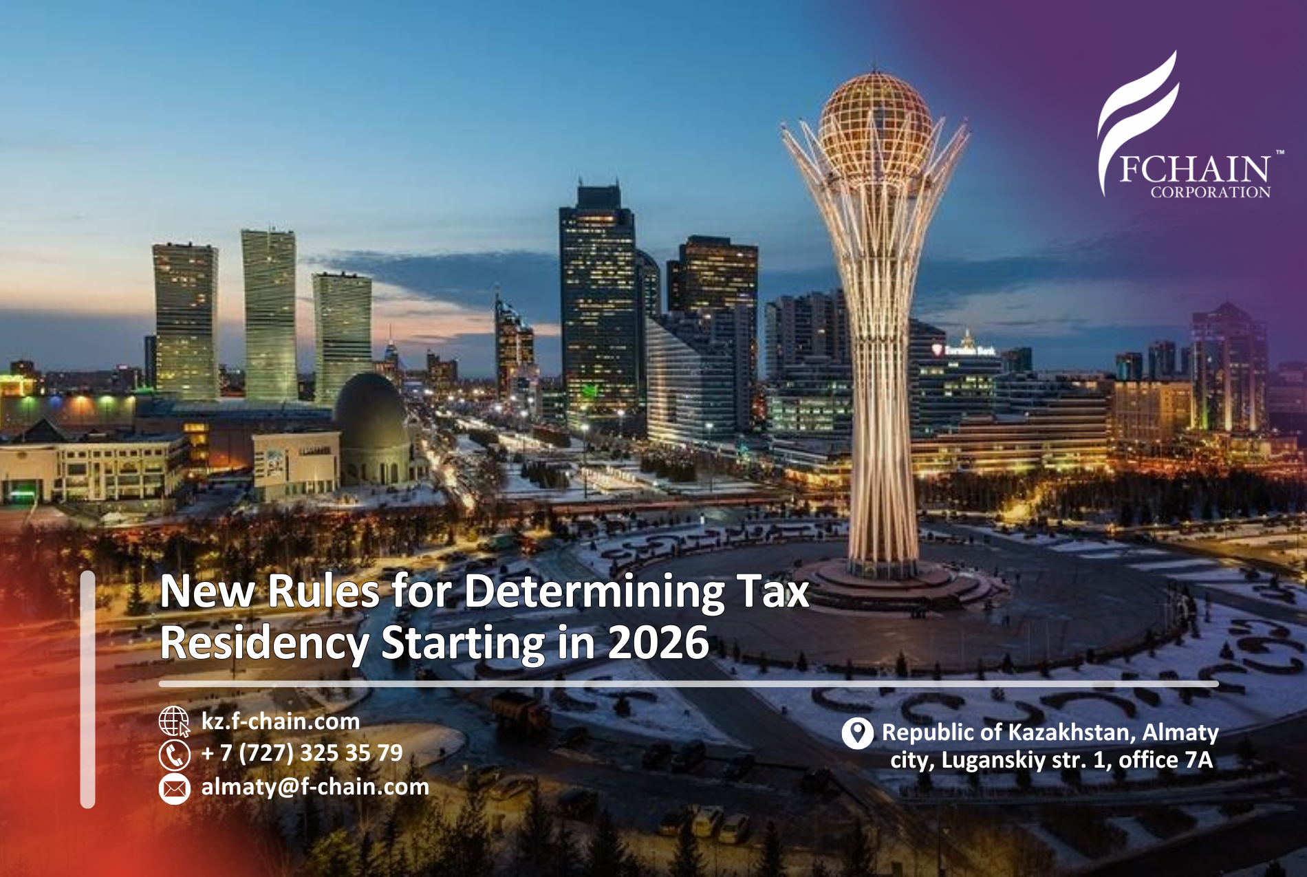 New Rules for Determining Tax Residency in Kazakhstan Starting in 2026